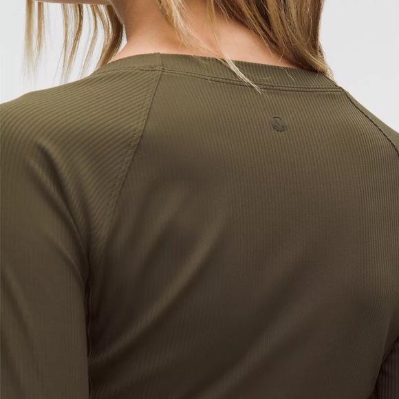 Lululemon All Aligned Ribbed Long-Sleeve Midi Dress - Olive Brown - Picture 4 of 6